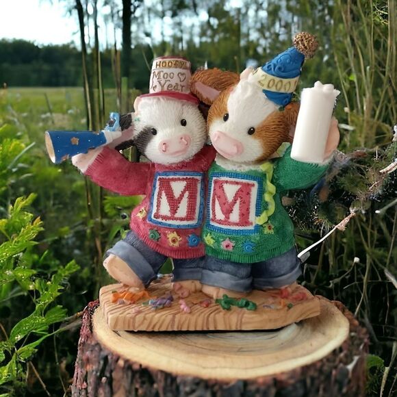 Marys Moo Moos Hoofy Moo Year 540951 Cow Figurine Millennium Enesco Vintage - Picture 13 of 13